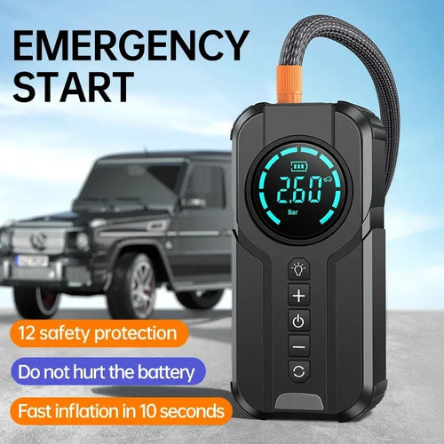 🚗 مضخة هواء ذكية متعددة الاستعمالات مع تشغيل البطارية